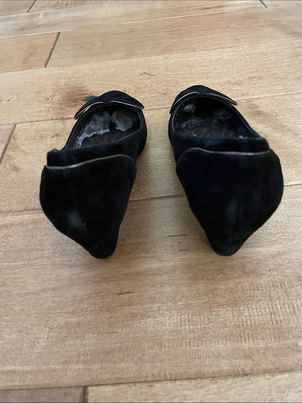 Sam Edelman Black Suede Women's Bow Block Heel Pumps - Picture 3 of 7